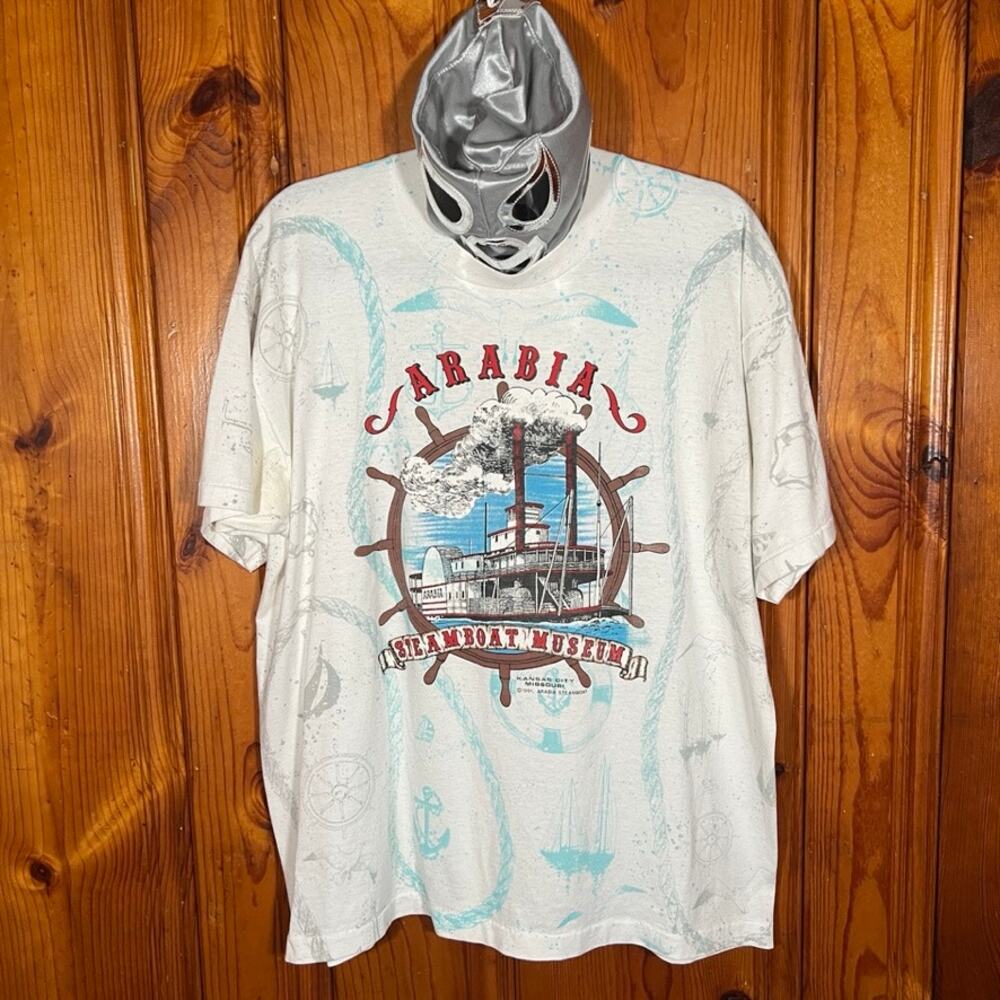 Fruit of the Loom XL Vintage T-Shirt White Arabia Steamboat Museum